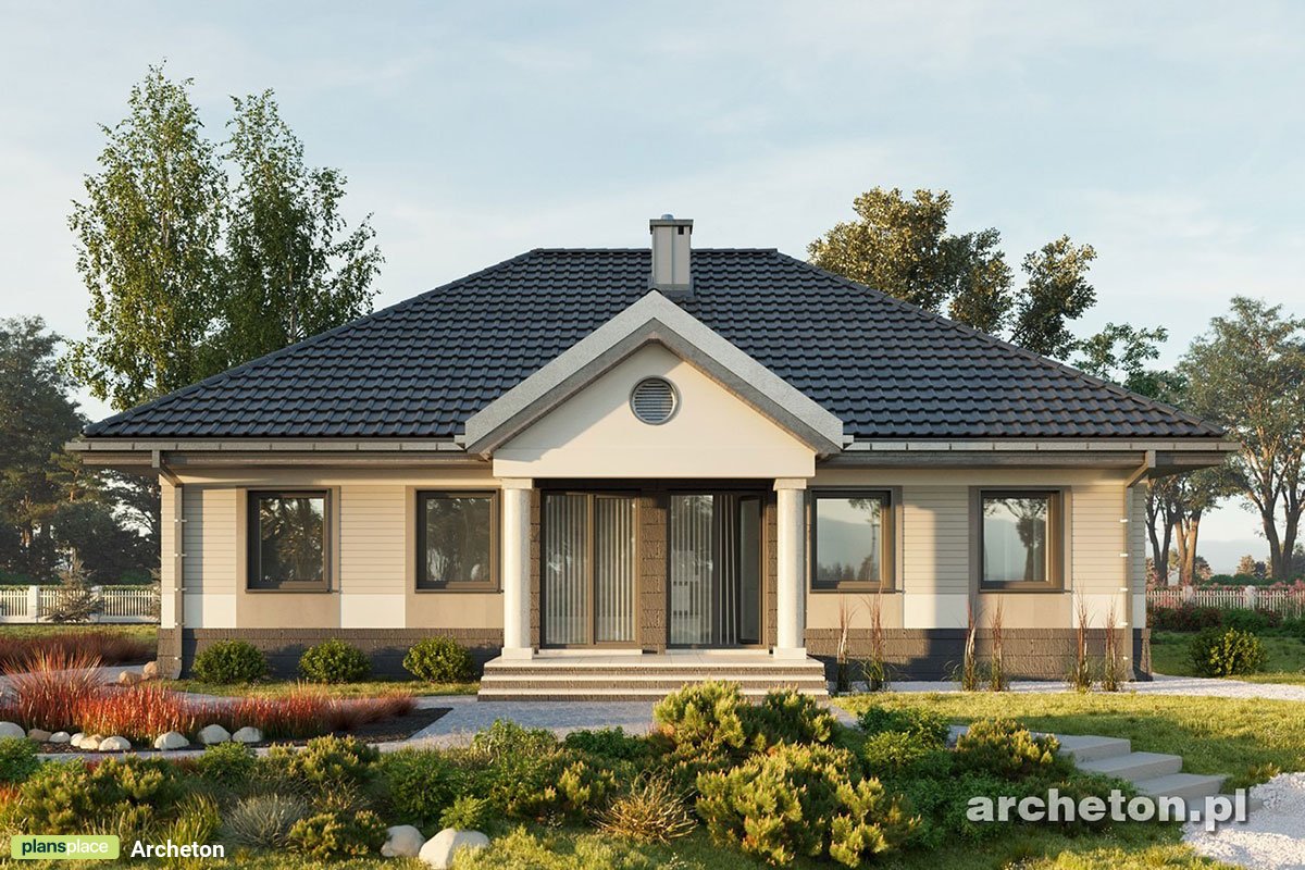 Vienstāva mājas projekts 117 m²: 3 Guļamistabas, Darba istaba, 2 Vannasistabas, bez Garāžas