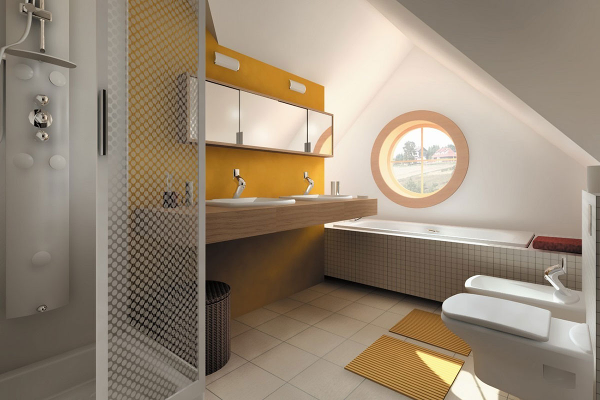 Mājas projekts ar mansardu 173 m²: 3 Guļamistabas, 2 Vannasistabas, Garāža