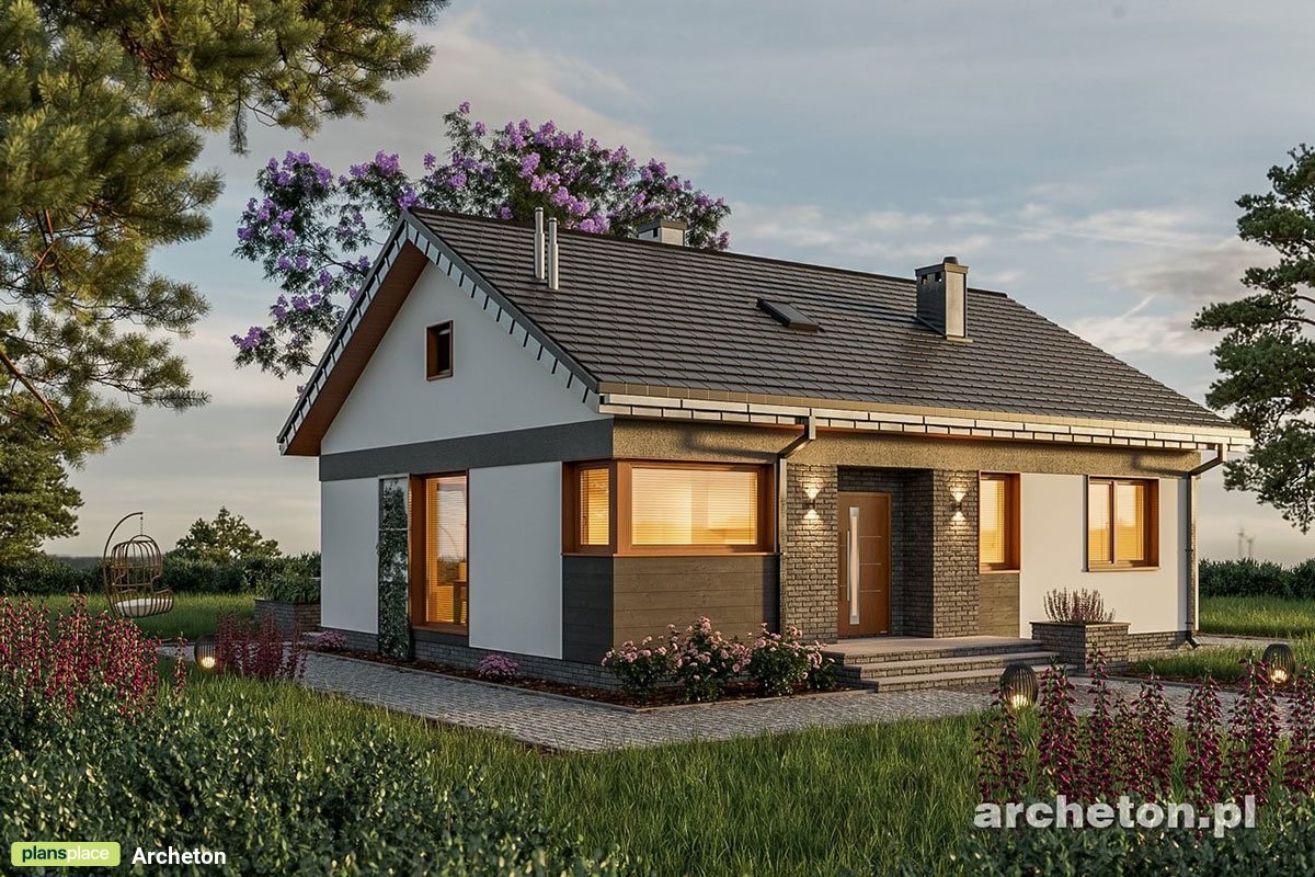 3-Bedroom, 900 Sq Ft European House Plan with Gable Roof