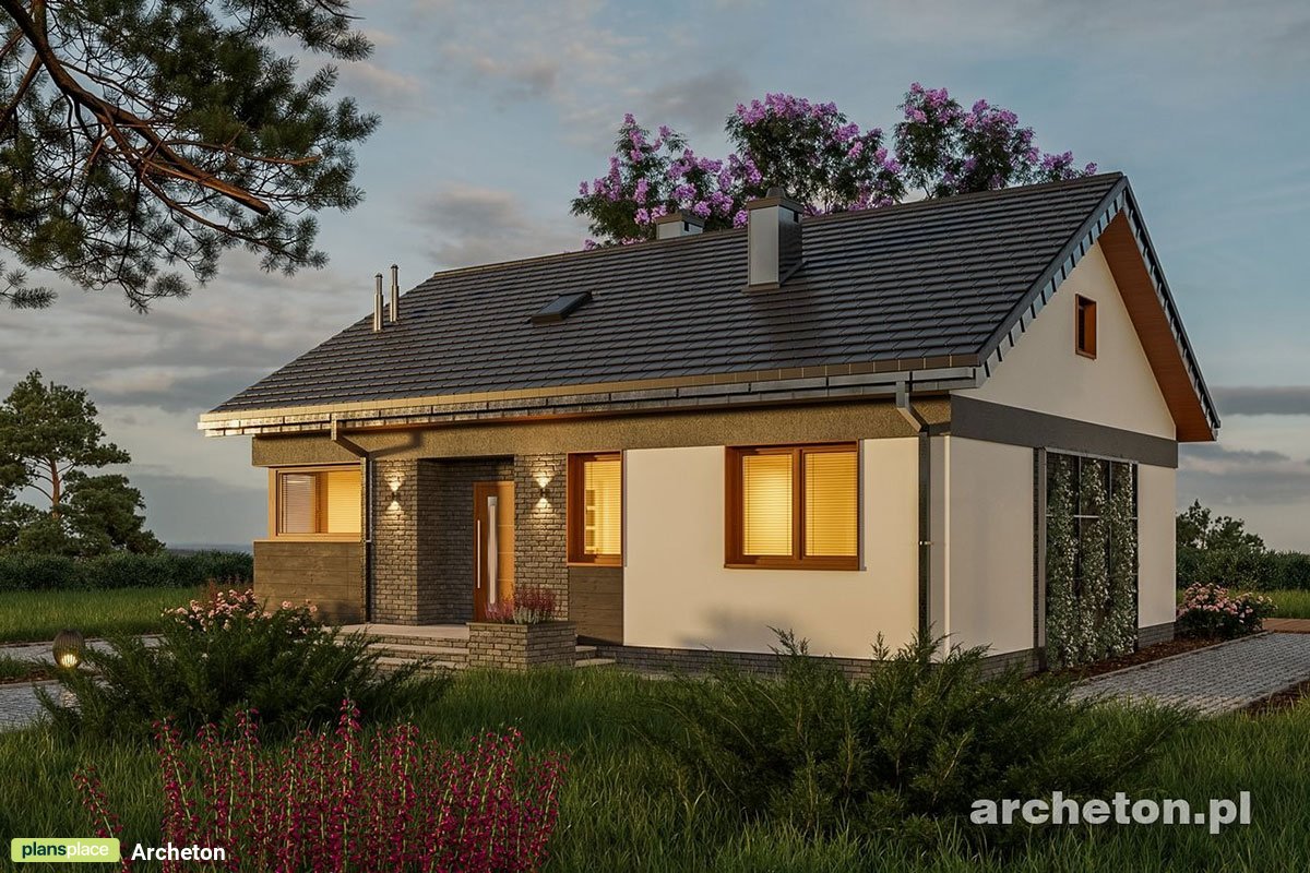 3-Bedroom, 900 Sq Ft European House Plan with Gable Roof