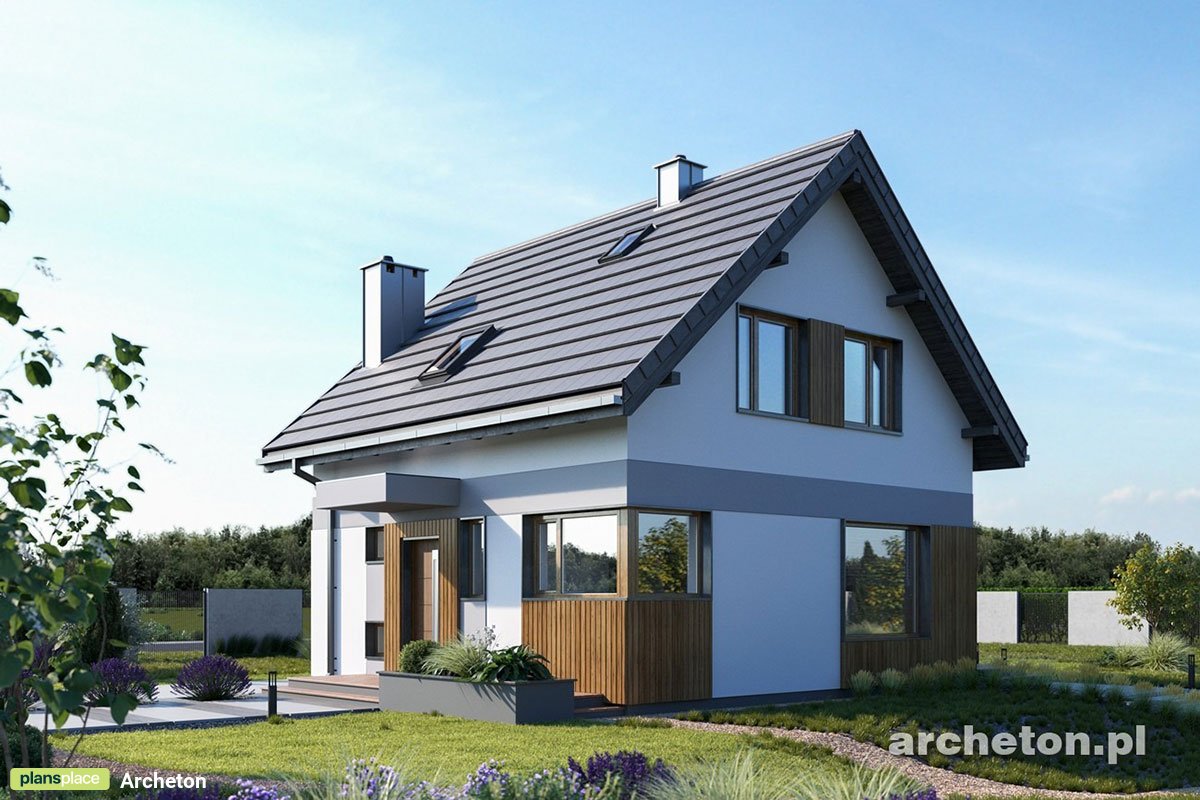 Gable Roof House Plan with 3 Bedrooms and Full Rear Deck