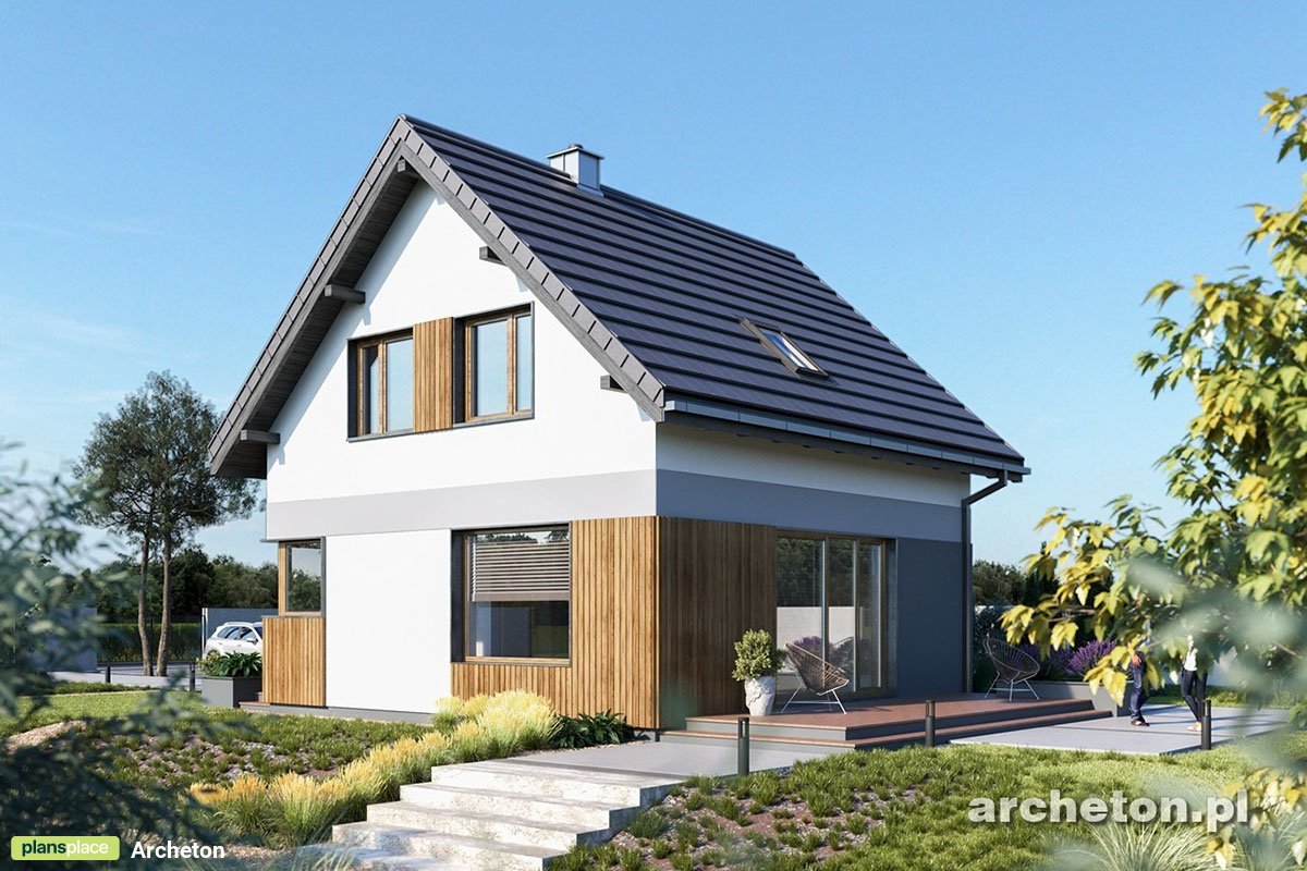 Gable Roof House Plan with 3 Bedrooms and Full Rear Deck