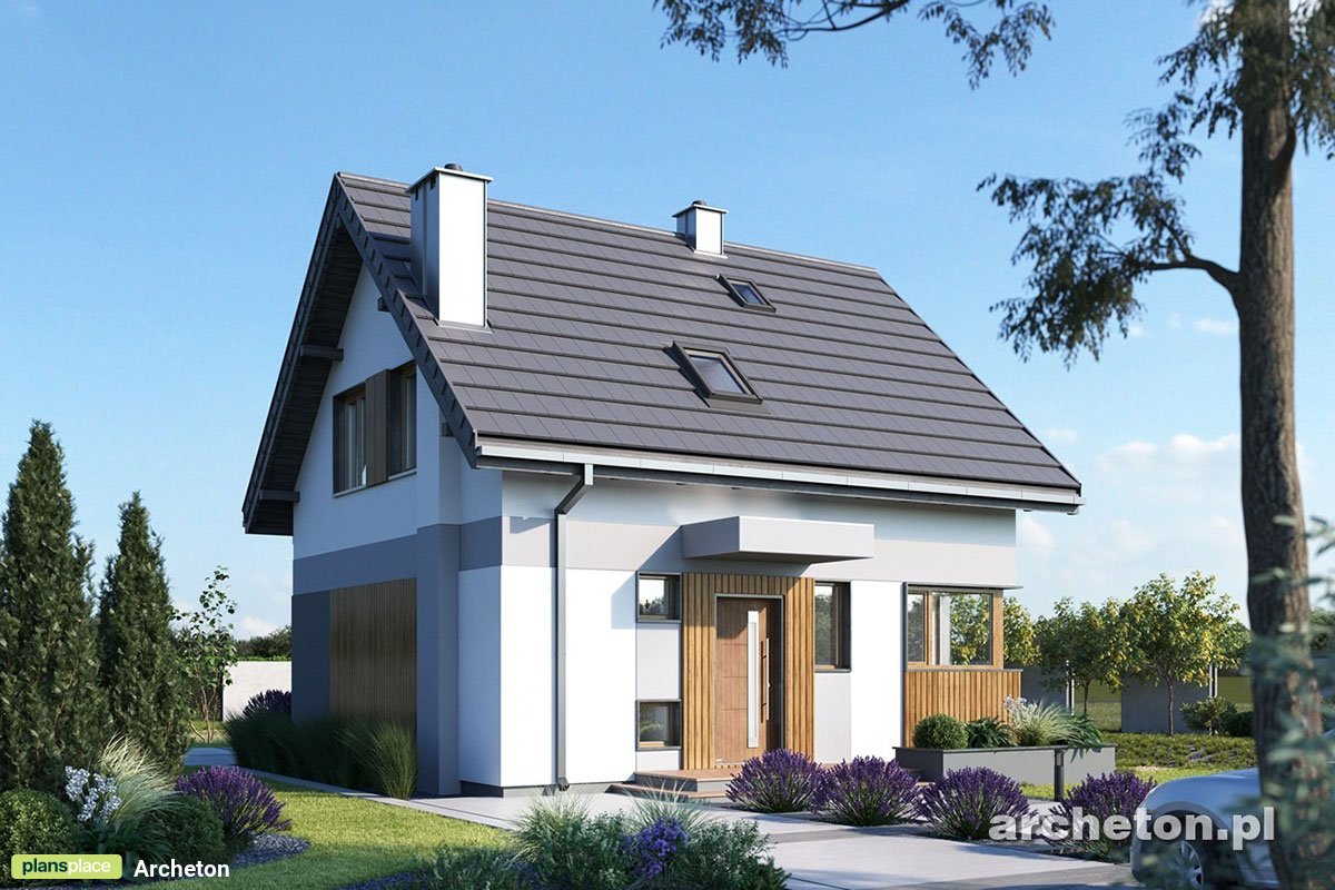 Gable Roof House Plan with 3 Bedrooms and Full Rear Deck