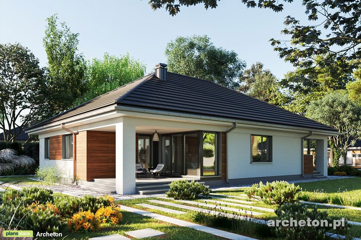 Single Level Home Plan with Hip Roof and 2-Car Garage