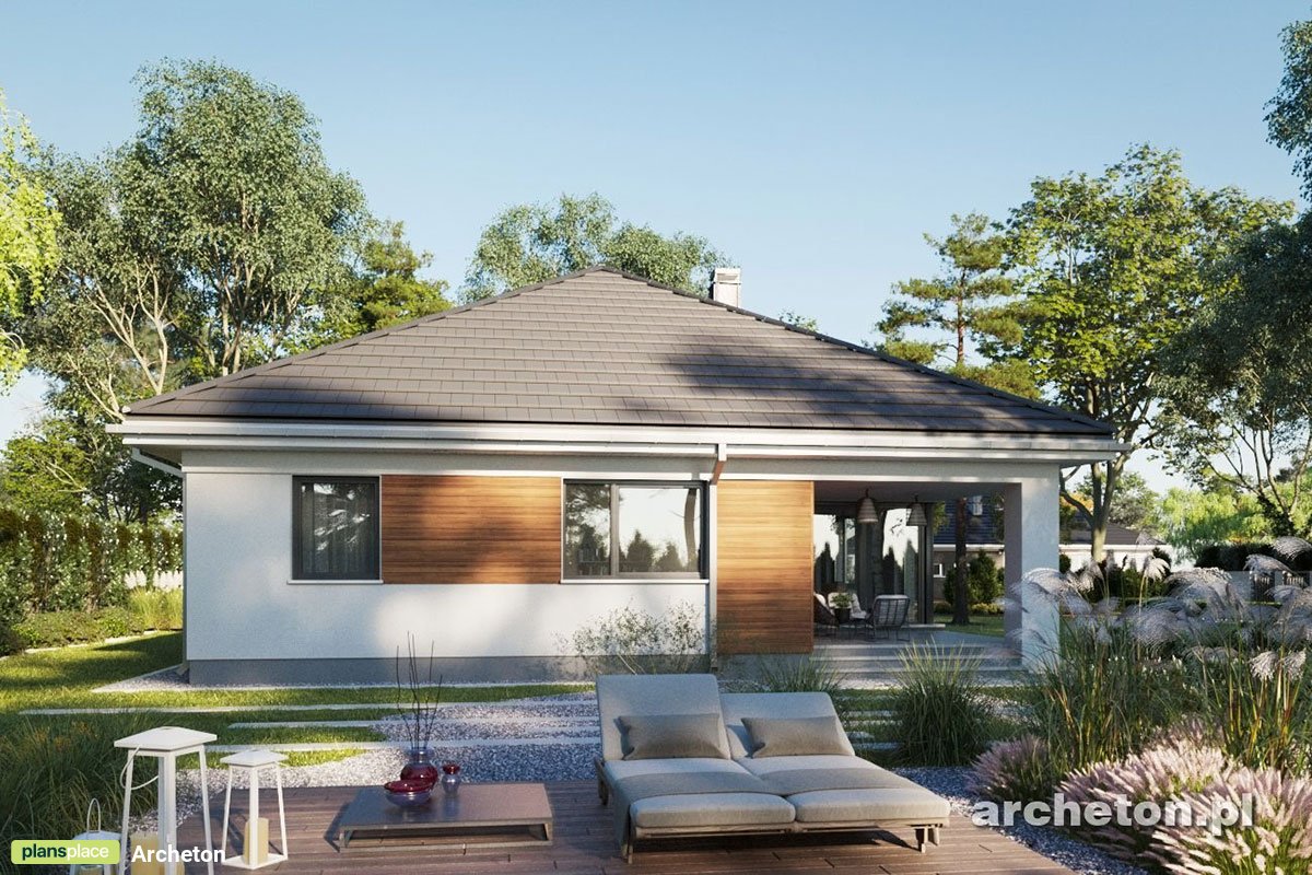 Single Level Home Plan with Hip Roof and 2-Car Garage