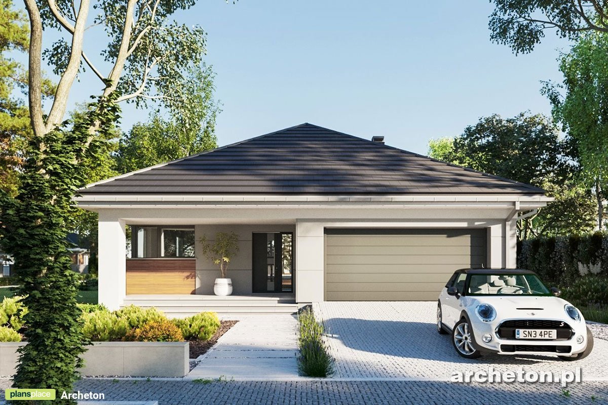 Vienstāva mājas projekts 151 m²: 3 Guļamistabas, 2 Vannasistabas, Atvērta virtuve, Garāža