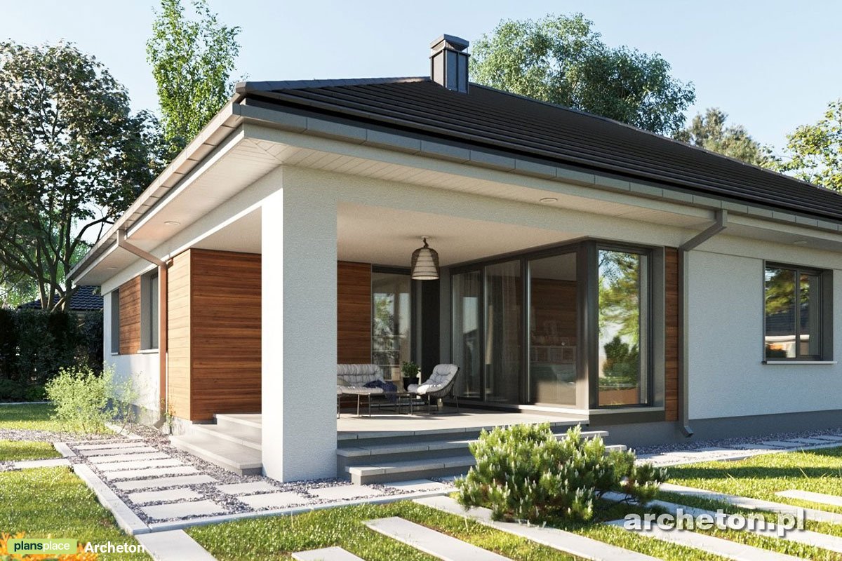 Vienstāva mājas projekts 151 m²: 3 Guļamistabas, 2 Vannasistabas, Atvērta virtuve, Garāža