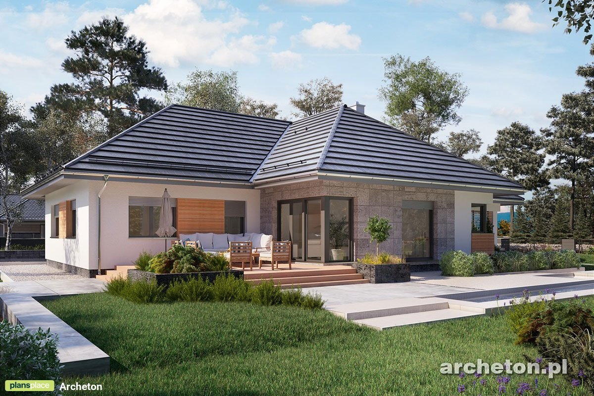 Vienstāva mājas projekts 190 m²: 4 Guļamistabas, 3 Vannasistabas, Atvērta virtuve, Garāža