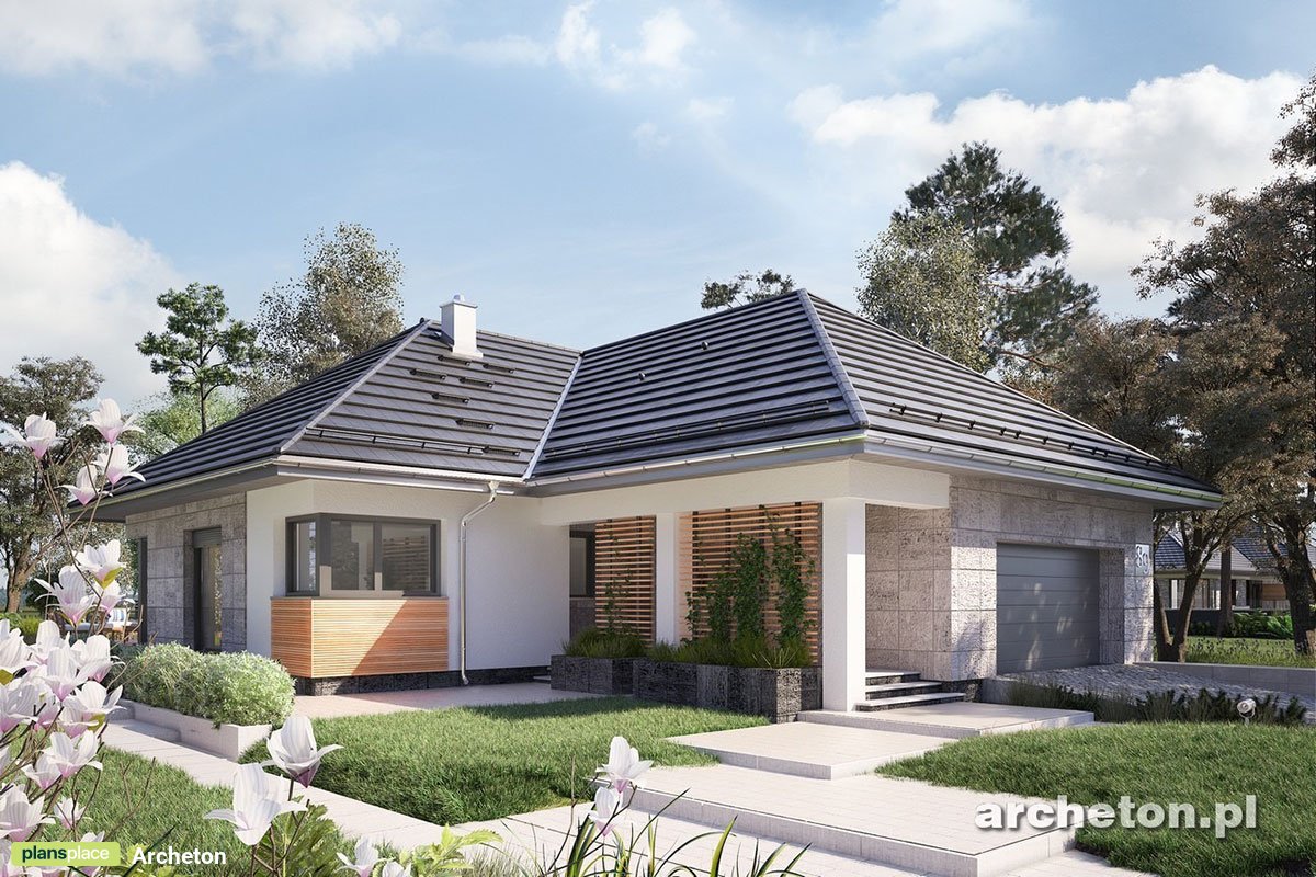 Vienstāva mājas projekts 190 m²: 4 Guļamistabas, 3 Vannasistabas, Atvērta virtuve, Garāža