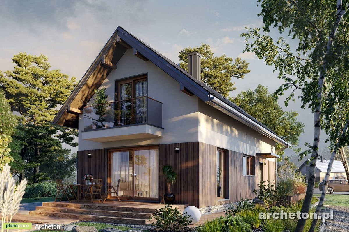 Mājas projekts ar mansardu 136 m²: 4 Guļamistabas, 2 Vannasistabas, Atvērta virtuve, bez Garāžas
