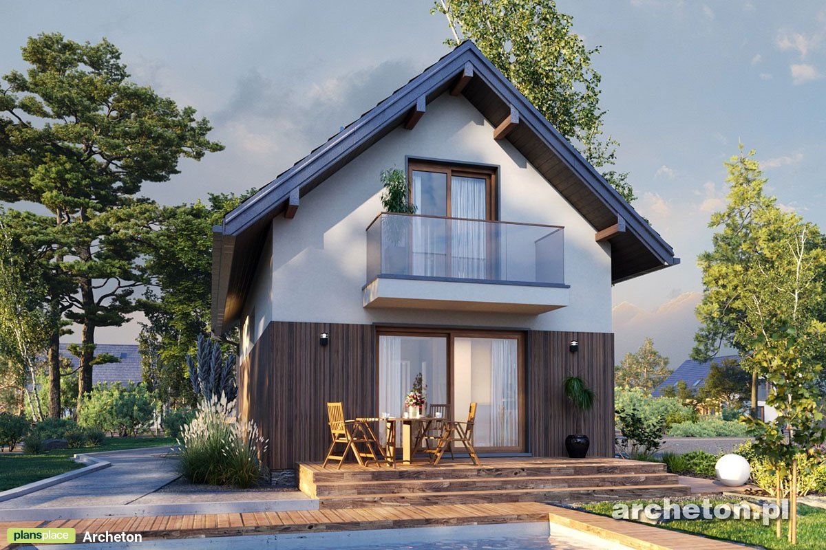Mājas projekts ar mansardu 136 m²: 4 Guļamistabas, 2 Vannasistabas, Atvērta virtuve, bez Garāžas