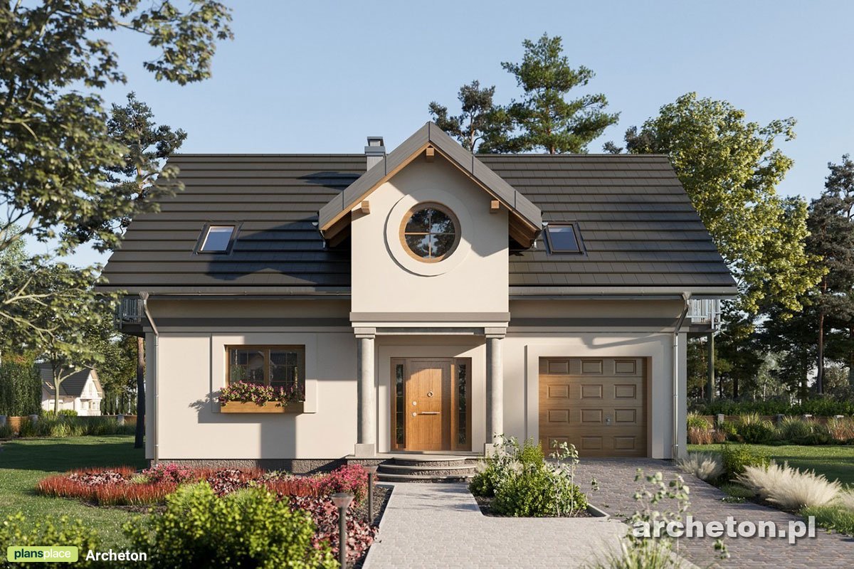 1700 Sq Ft 2-Story House Plan with 2 Balconies and Gable Roof