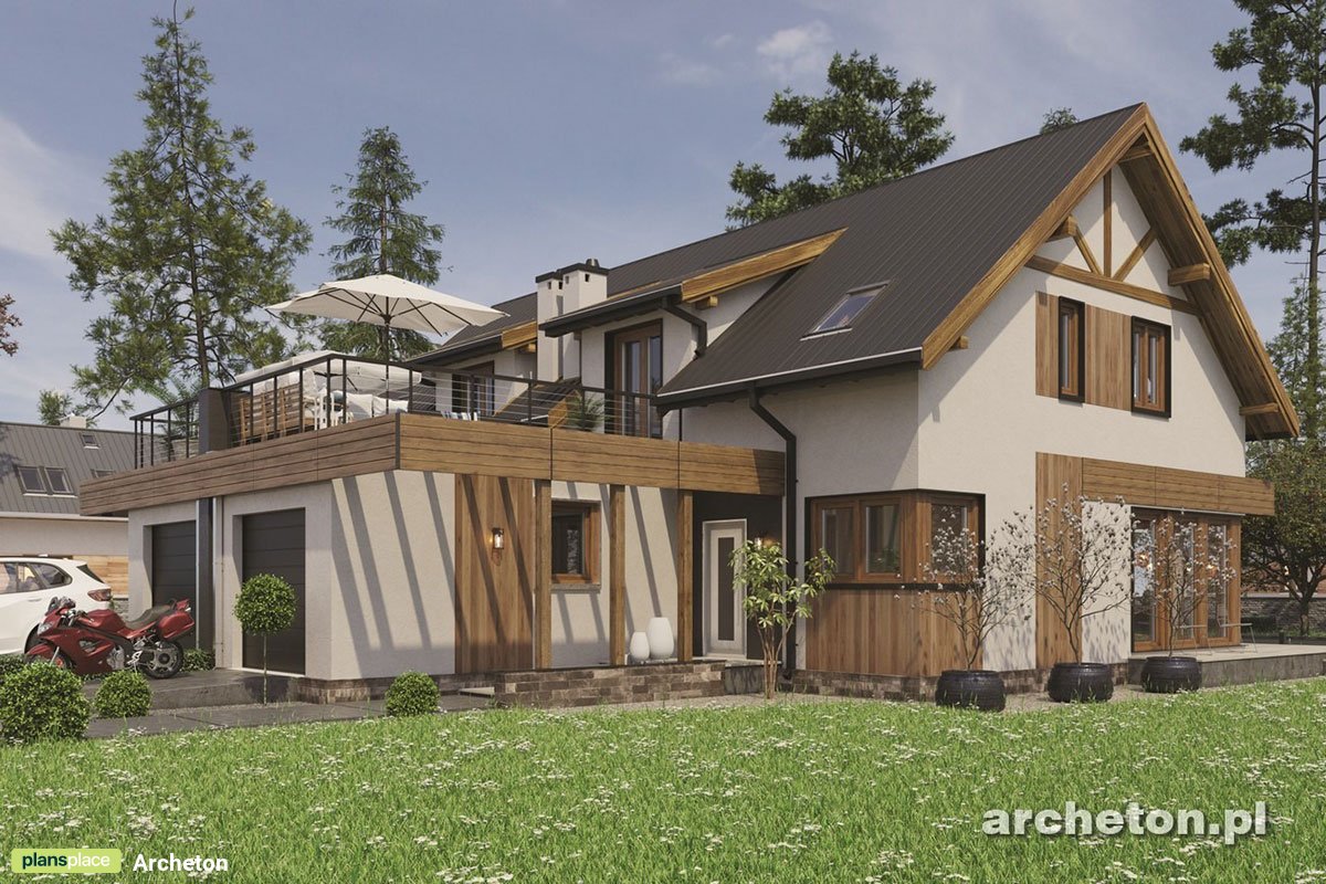 House Plan for Two Families with Garage Extension Forward