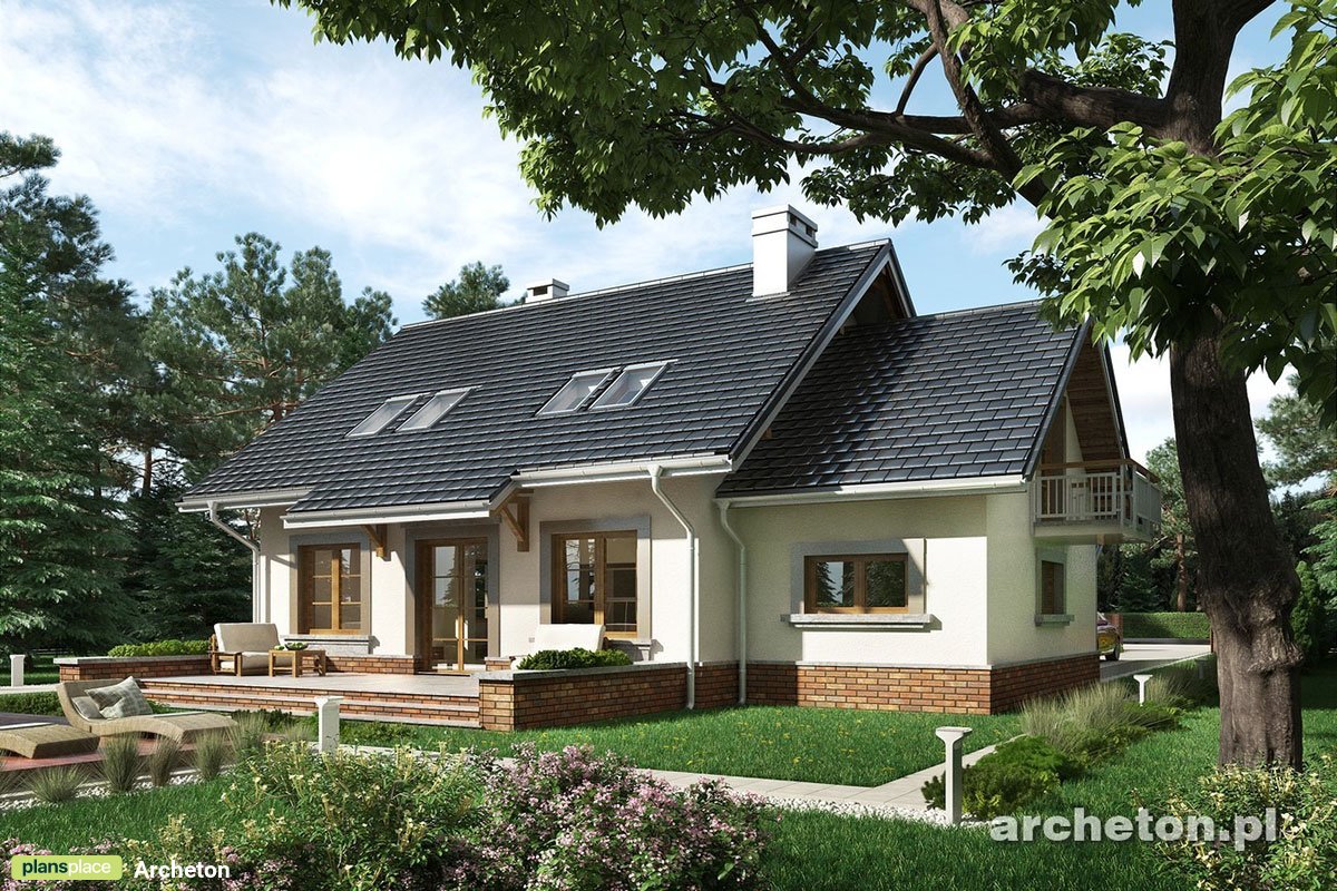 Cottage House Plan with 4 Beds on Second Floor and Garage