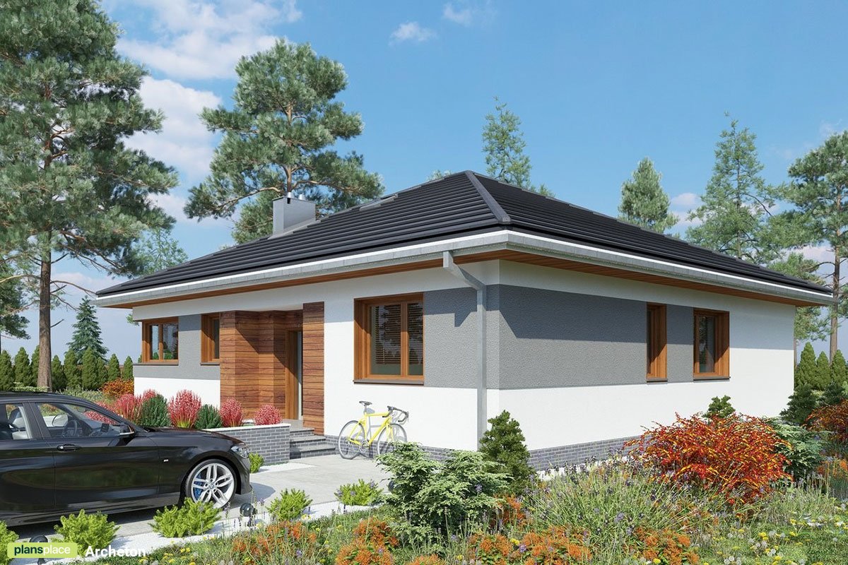 One Level Bungalow Floor Plan with Open Floor Plan and 4 Beds