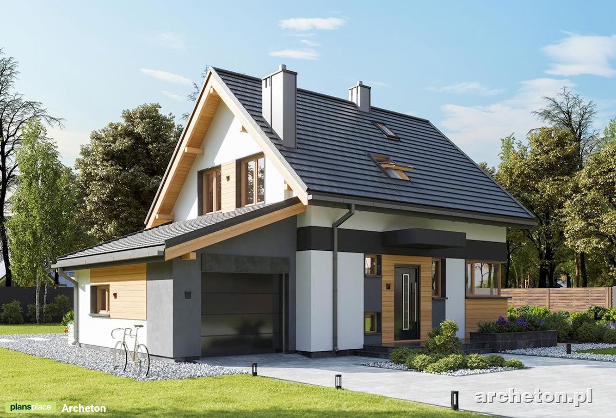 Gable Roof House Plan with Rear Deck and 1-Car Garage