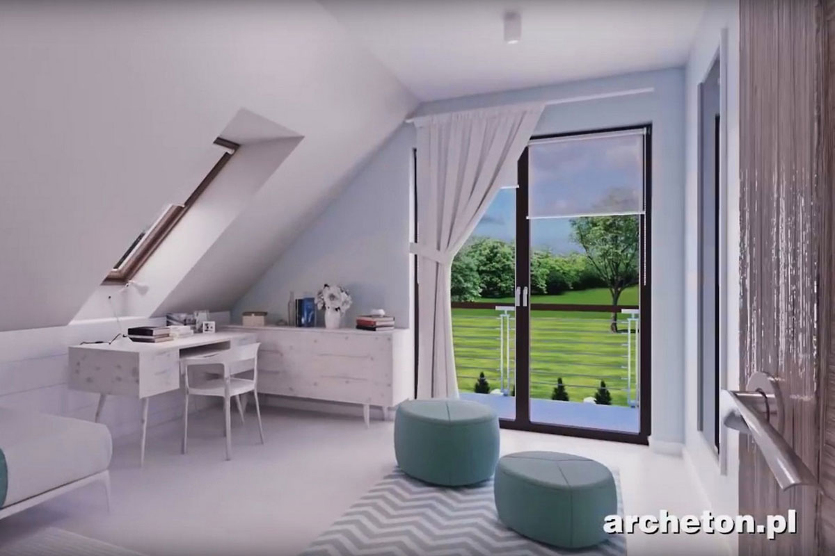 Mājas projekts ar mansardu 250 m²: 5 Guļamistabas, 3 Vannasistabas, Atvērta virtuve, Garāža