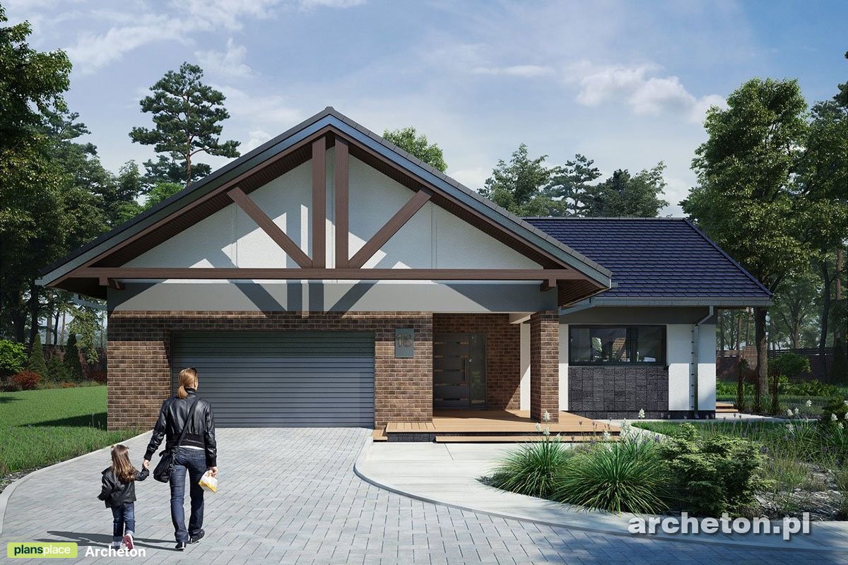 Vienstāva mājas projekts 180 m²: 3 Guļamistabas, Darba istaba, 2 Vannasistabas, Atvērta virtuve, Garāža