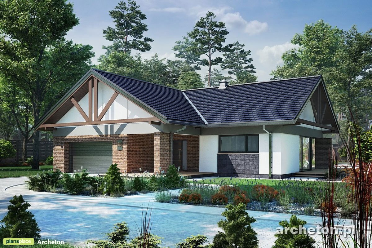 Vienstāva mājas projekts 180 m²: 3 Guļamistabas, Darba istaba, 2 Vannasistabas, Atvērta virtuve, Garāža