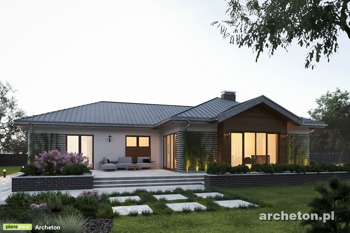 Vienstāva mājas projekts 193 m²: 3 Guļamistabas, Darba istaba, 3 Vannasistabas, Atvērta virtuve, Garāža