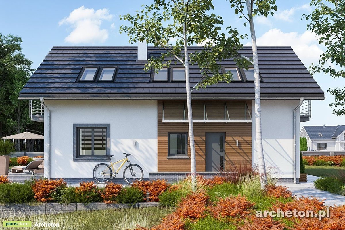 Mājas projekts ar mansardu 129 m²: 4 Guļamistabas, 2 Vannasistabas, bez Garāžas