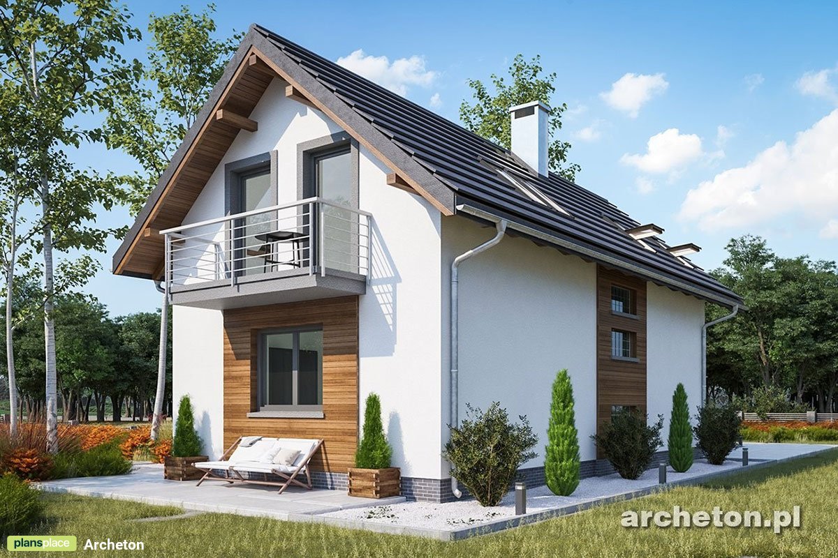 Mājas projekts ar mansardu 129 m²: 4 Guļamistabas, 2 Vannasistabas, bez Garāžas