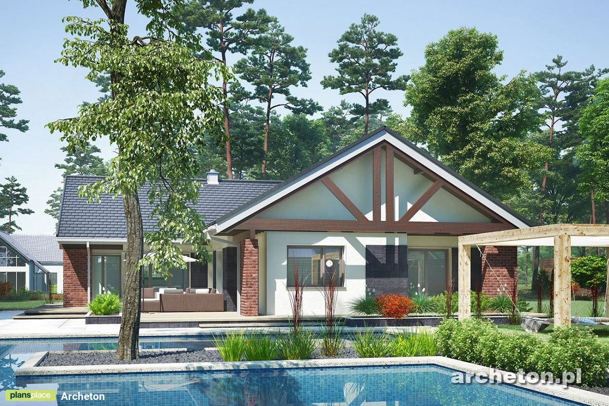 Vienstāva mājas projekts 206 m²: 4 Guļamistabas, 3 Vannasistabas, Atvērta virtuve, Garāža