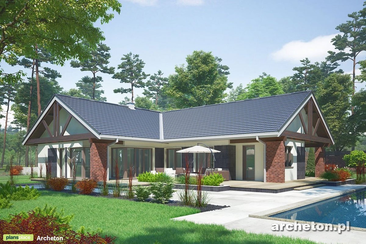 Vienstāva mājas projekts 206 m²: 4 Guļamistabas, 3 Vannasistabas, Atvērta virtuve, Garāža
