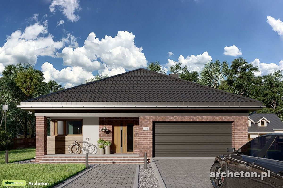 Vienstāva mājas projekts 164 m²: 4 Guļamistabas, 2 Vannasistabas, Atvērta virtuve, Garāža