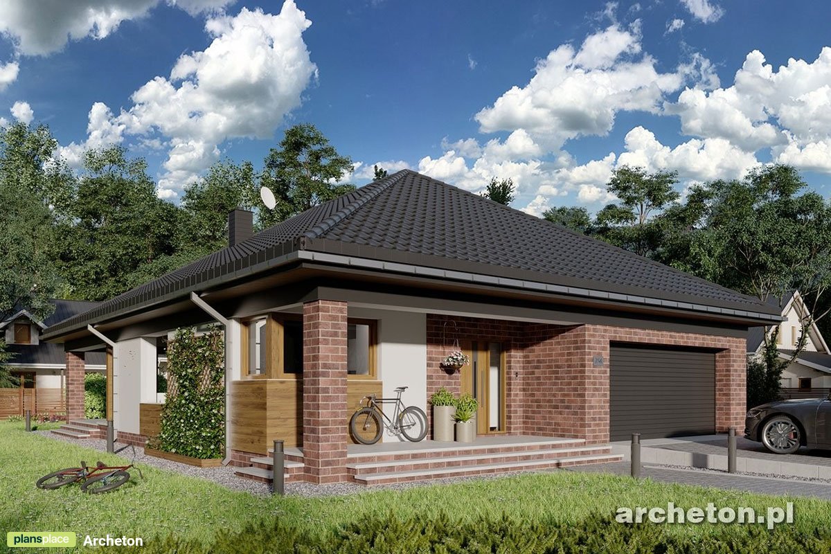 Vienstāva mājas projekts 164 m²: 4 Guļamistabas, 2 Vannasistabas, Atvērta virtuve, Garāža