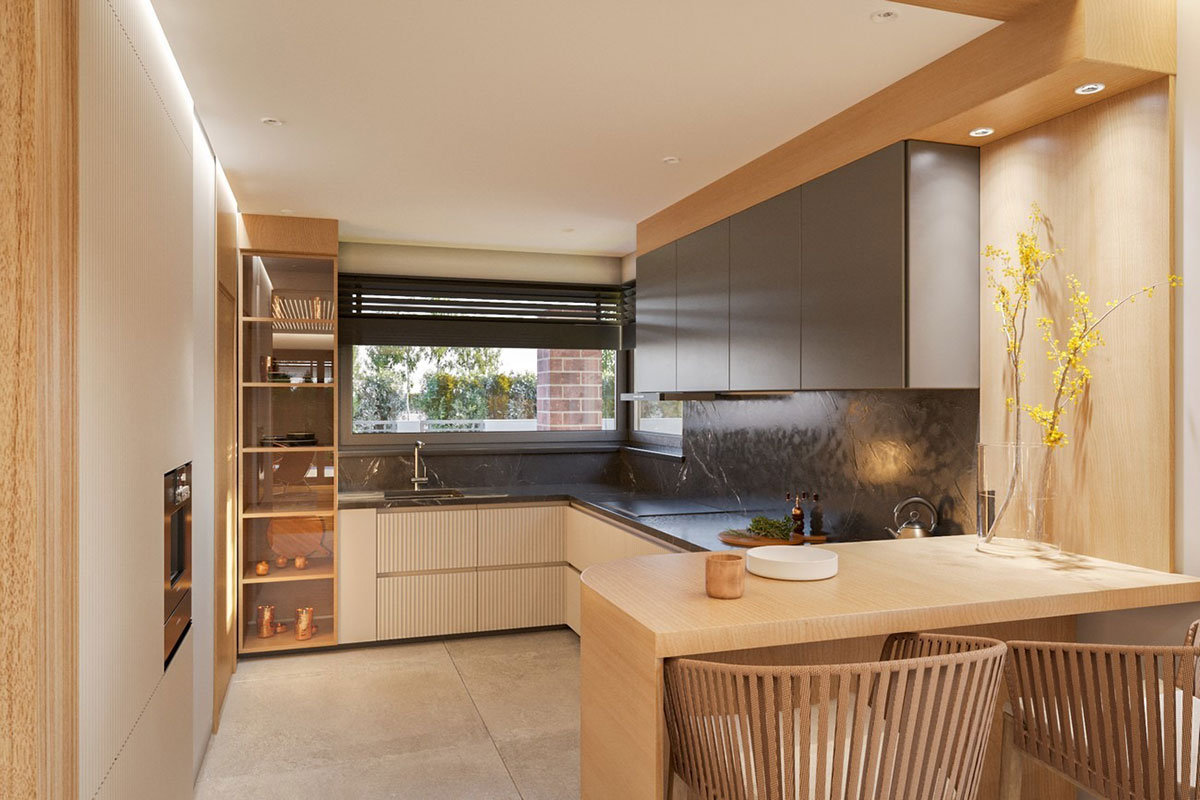 Vienstāva mājas projekts 164 m²: 4 Guļamistabas, 2 Vannasistabas, Atvērta virtuve, Garāža
