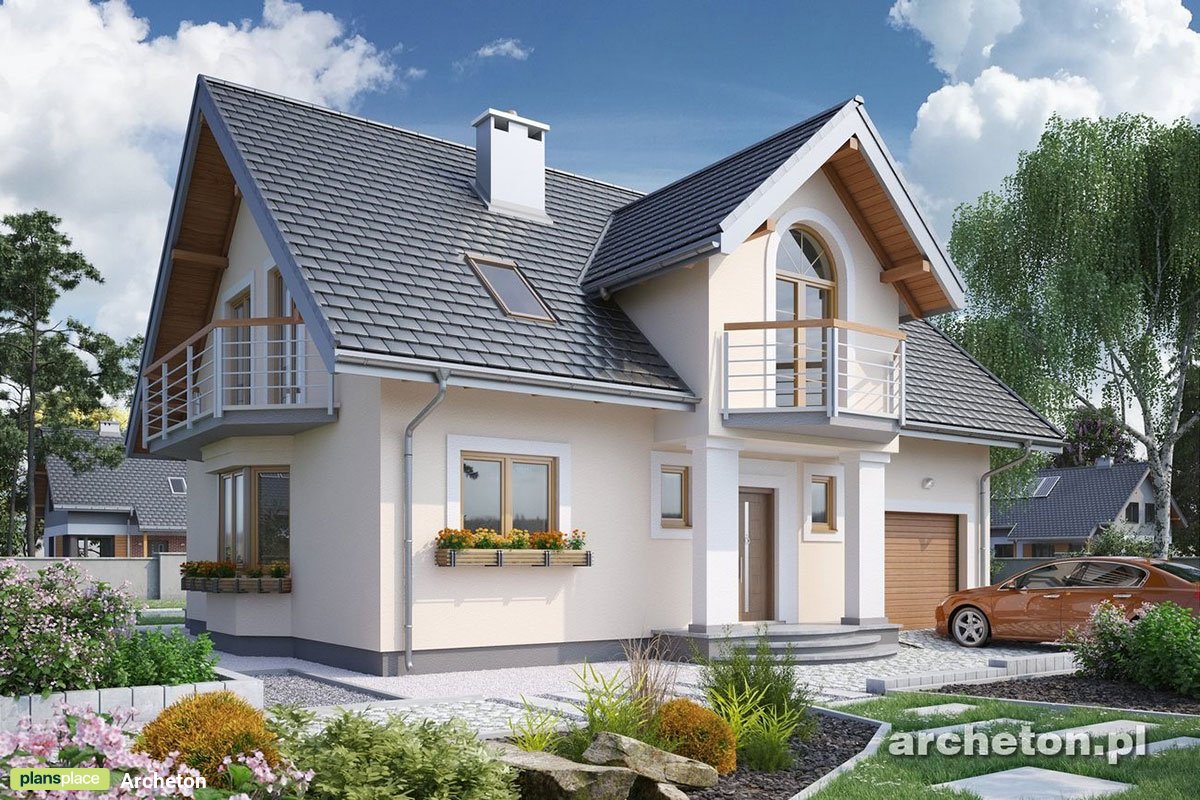 House Plan with Double Shed Dormer above Front Porch