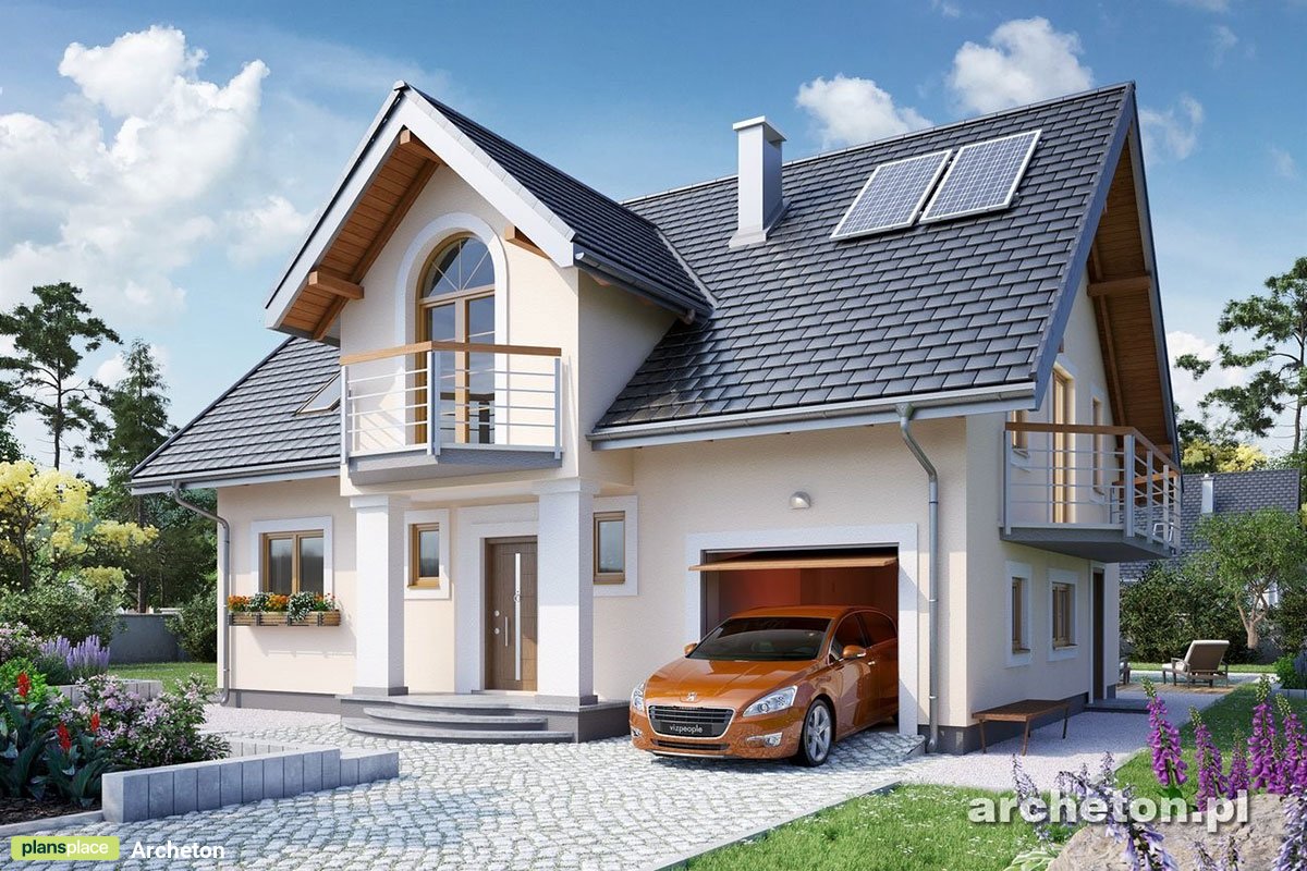 House Plan with Double Shed Dormer above Front Porch