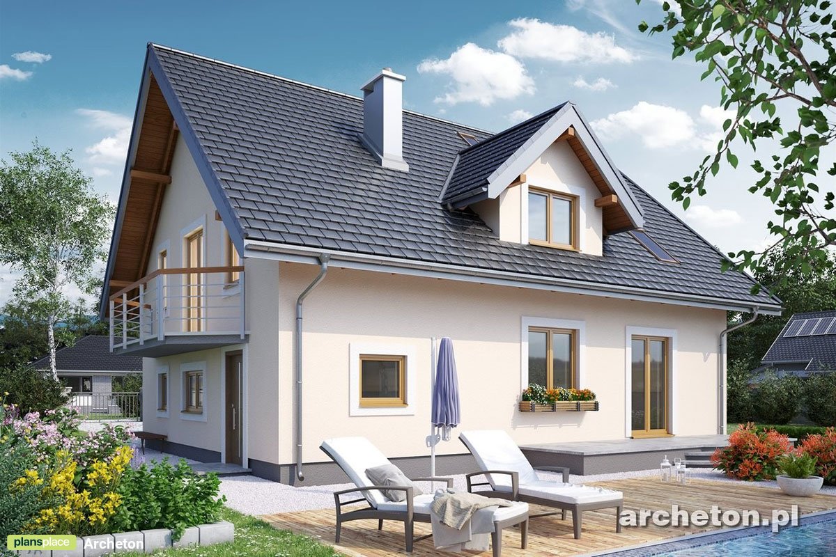 House Plan with Double Shed Dormer above Front Porch