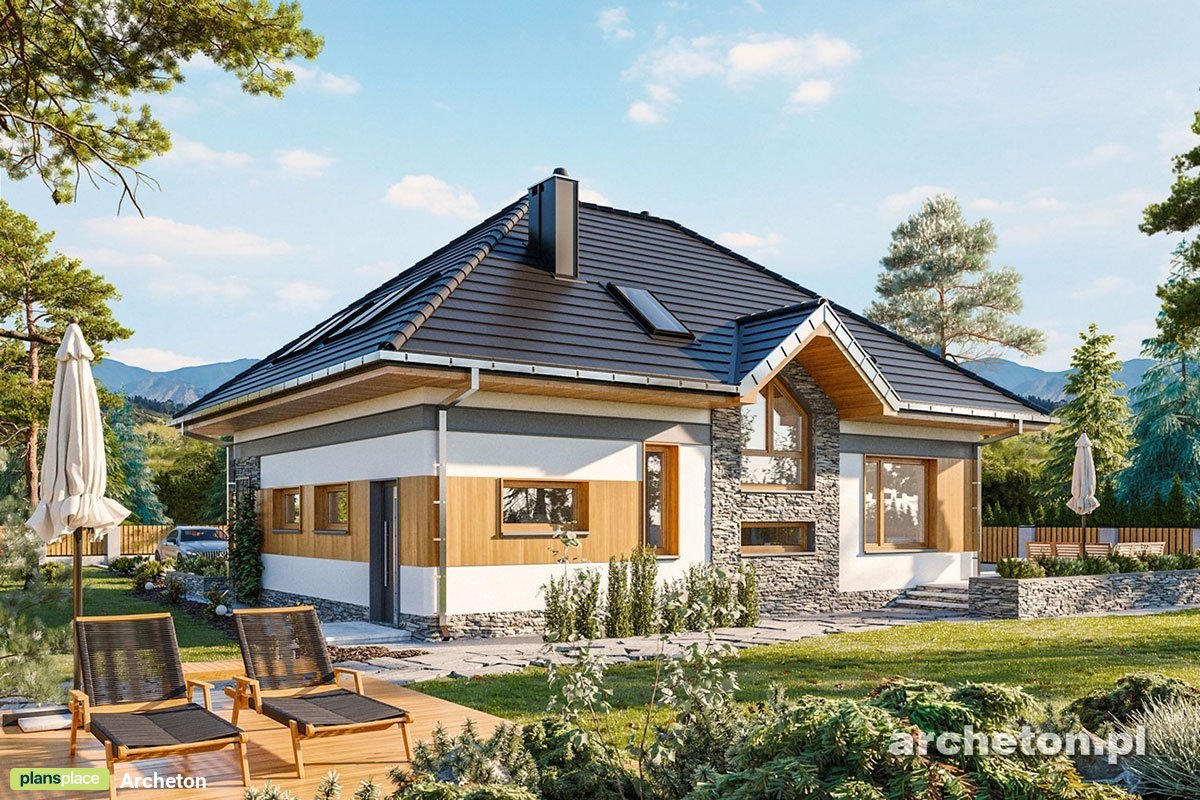 Mājas projekts ar mansardu 179 m²: 3 Guļamistabas, Darba istaba, 2 Vannasistabas, Garāža