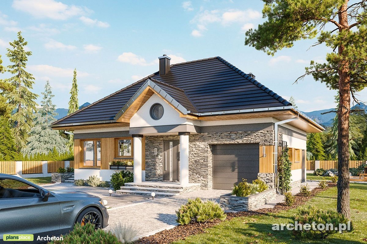 Mājas projekts ar mansardu 179 m²: 3 Guļamistabas, Darba istaba, 2 Vannasistabas, Garāža