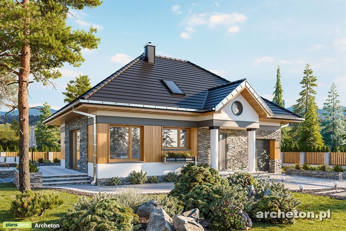 Mājas projekts ar mansardu 179 m²: 3 Guļamistabas, Darba istaba, 2 Vannasistabas, Garāža