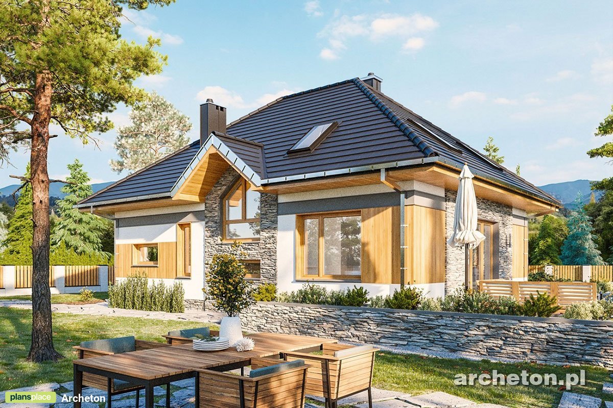 Mājas projekts ar mansardu 179 m²: 3 Guļamistabas, Darba istaba, 2 Vannasistabas, Garāža