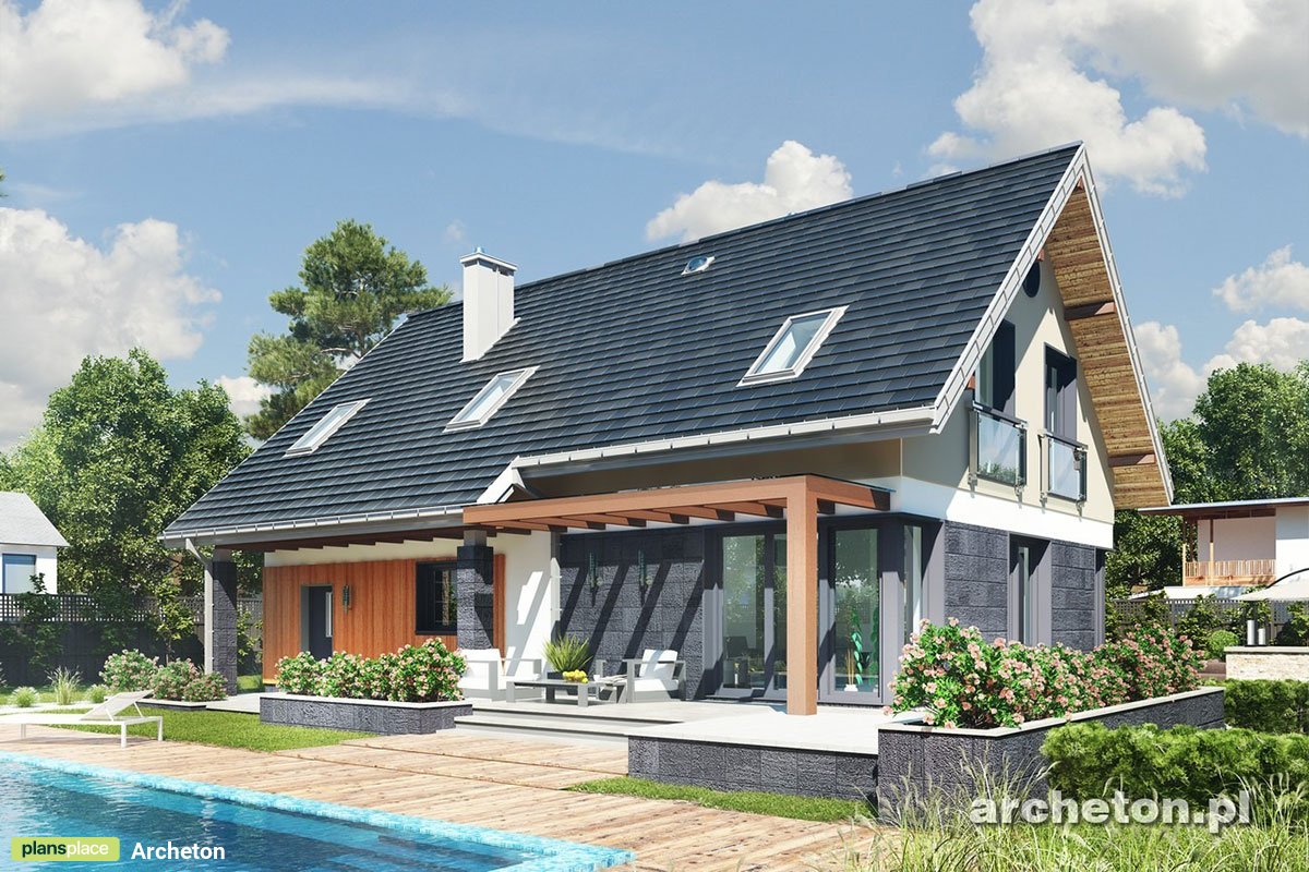 1800 Sq Ft 1.5-Story House Plan with Back Porch and Garage