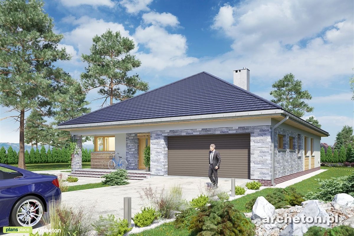Vienstāva mājas projekts 177 m²: 4 Guļamistabas, 2 Vannasistabas, Atvērta virtuve, Garāža