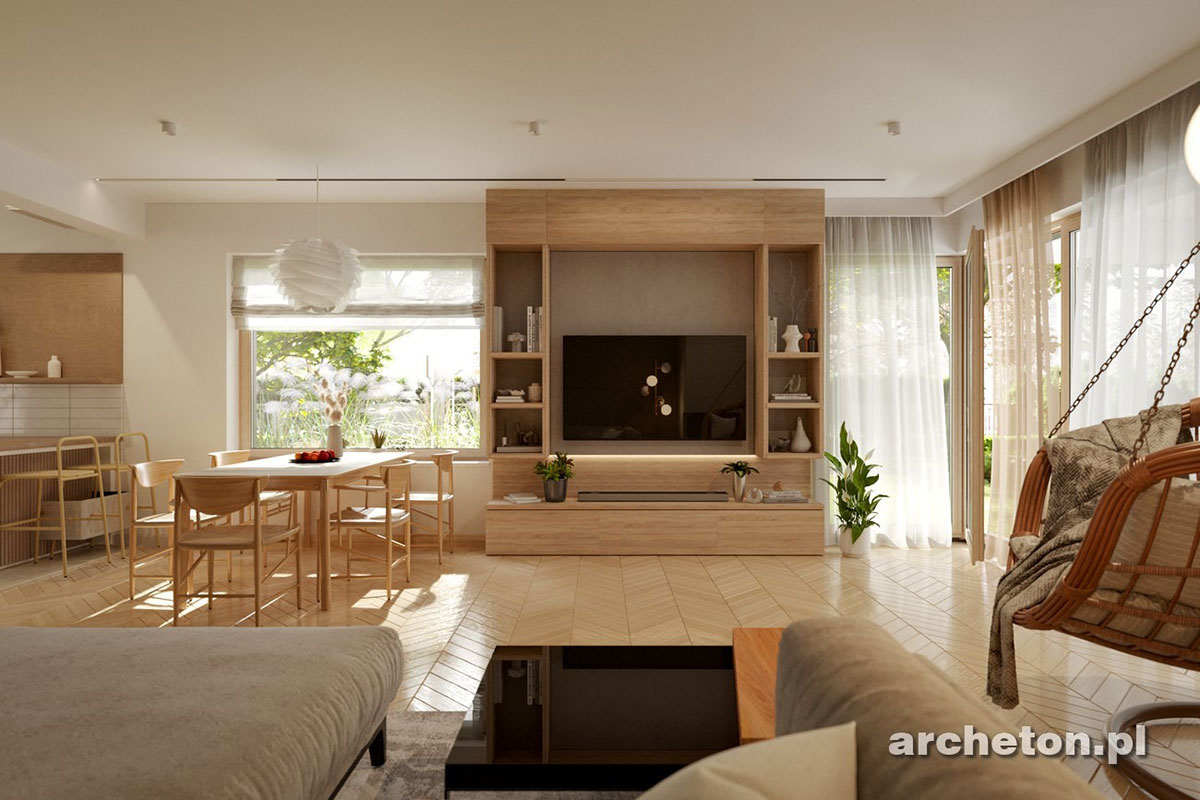 Vienstāva mājas projekts 177 m²: 4 Guļamistabas, 2 Vannasistabas, Atvērta virtuve, Garāža