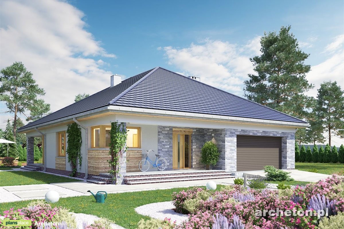Vienstāva mājas projekts 177 m²: 4 Guļamistabas, 2 Vannasistabas, Atvērta virtuve, Garāža
