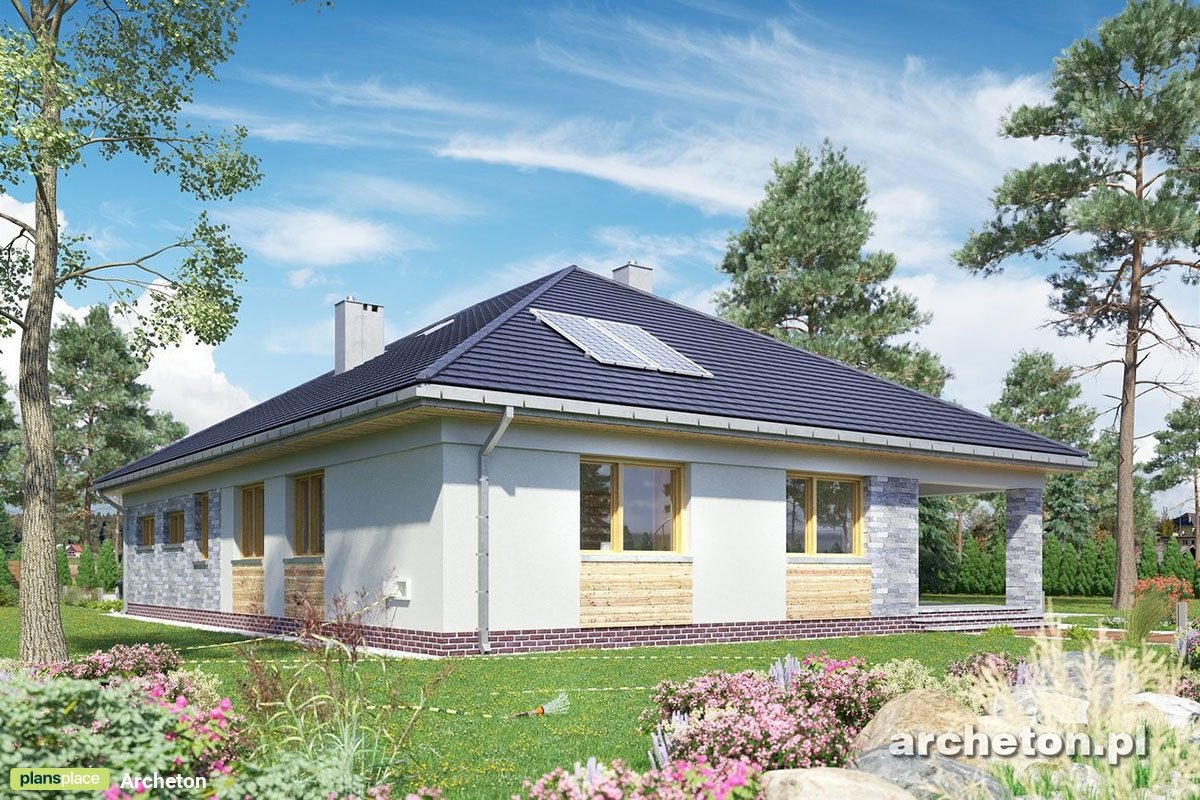Vienstāva mājas projekts 177 m²: 4 Guļamistabas, 2 Vannasistabas, Atvērta virtuve, Garāža
