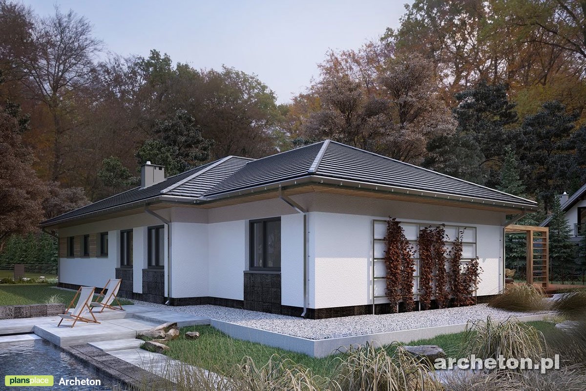 Vienstāva mājas projekts 194 m²: 4 Guļamistabas, 3 Vannasistabas, Atvērta virtuve, Garāža