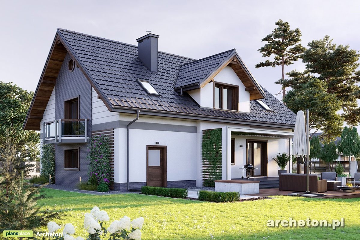 1900 Sq Ft House Plan with Balcony above Bay Window