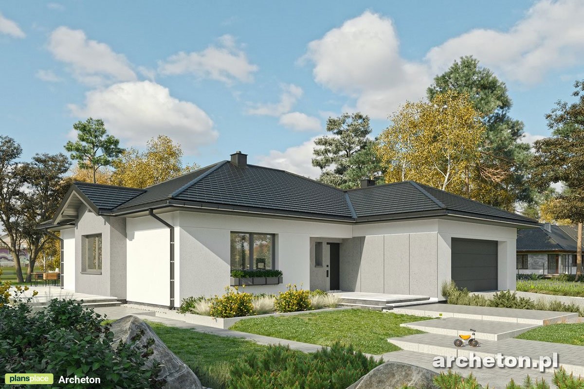 Vienstāva mājas projekts 208 m²: 4 Guļamistabas, 3 Vannasistabas, Atvērta virtuve, Garāža