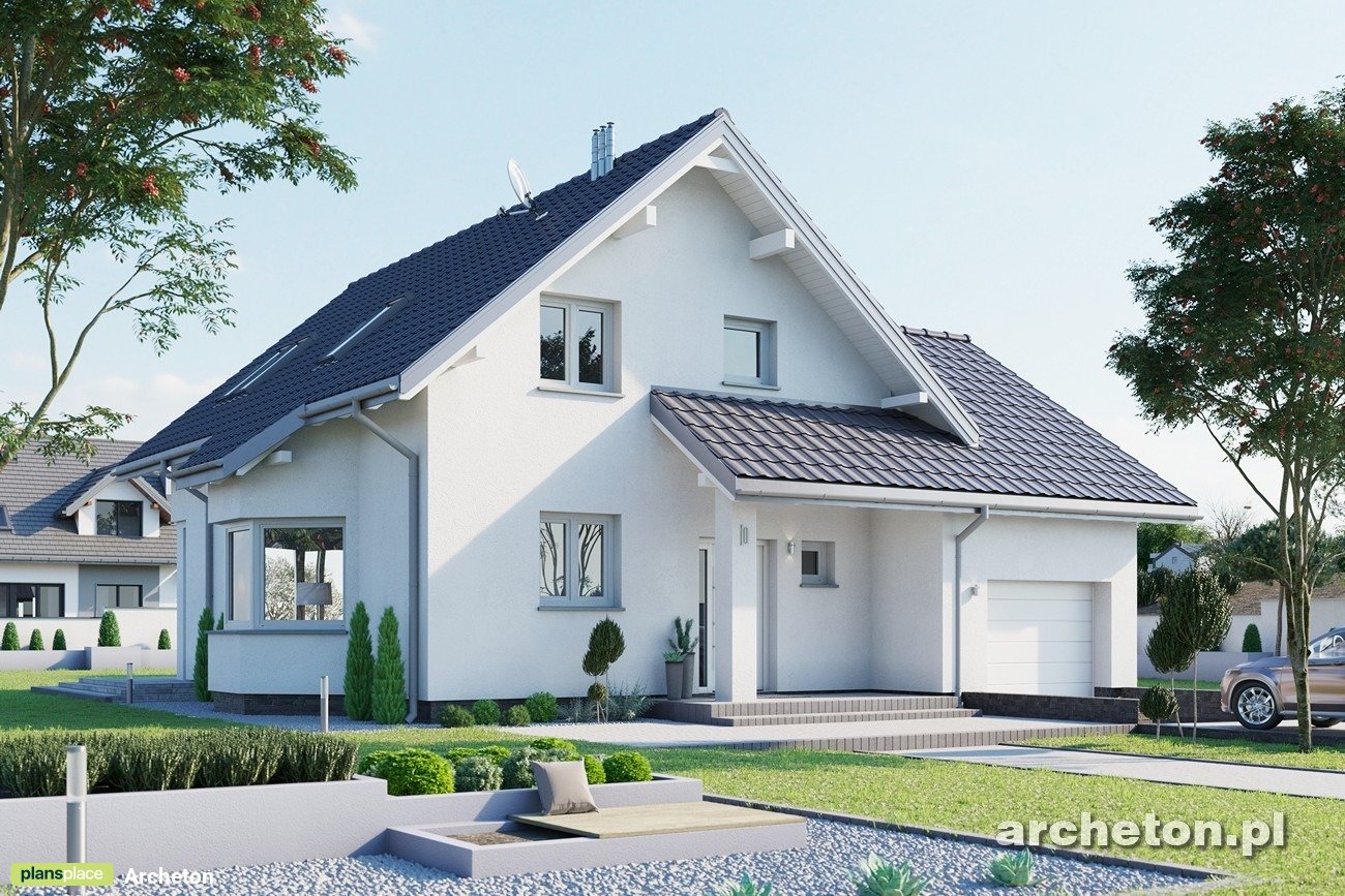 Mājas projekts ar mansardu 174 m²: 4 Guļamistabas, 2 Vannasistabas, Garāža