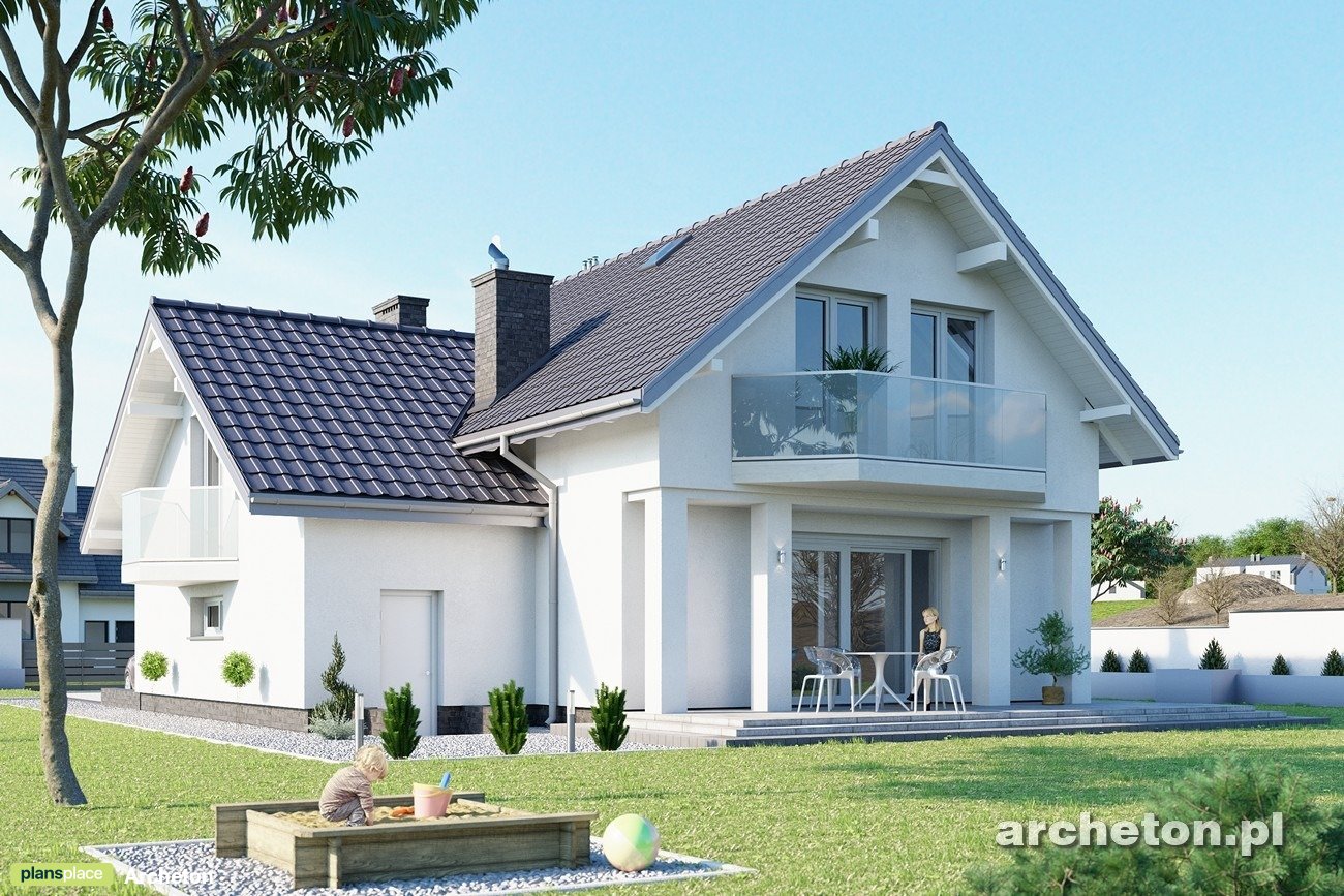 Mājas projekts ar mansardu 174 m²: 4 Guļamistabas, 2 Vannasistabas, Garāža