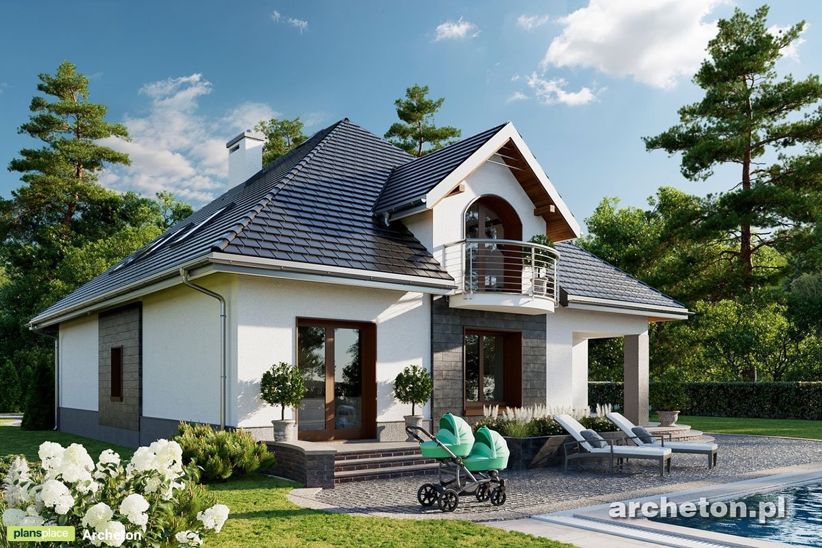 Mājas projekts ar mansardu 271 m²: 4 Guļamistabas, 2 Vannasistabas, Atvērta virtuve, Garāža