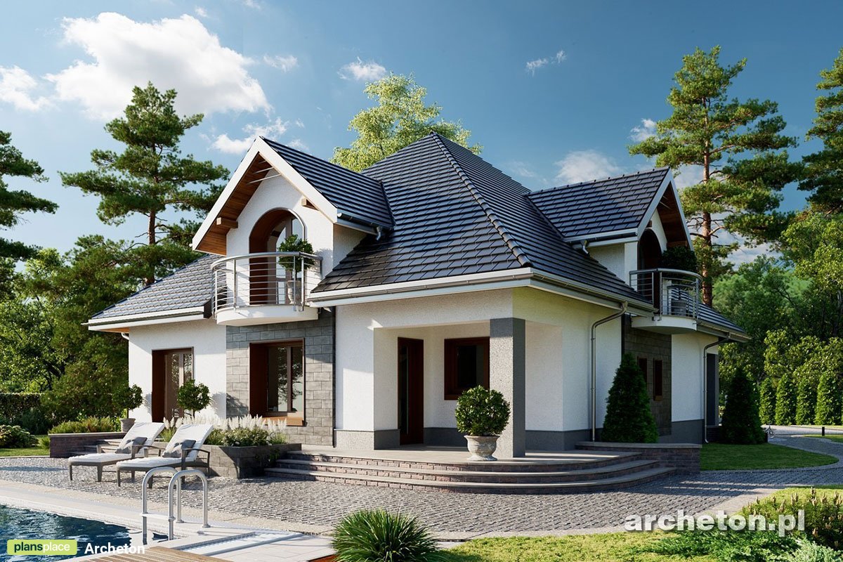 Mājas projekts ar mansardu 271 m²: 4 Guļamistabas, 2 Vannasistabas, Atvērta virtuve, Garāža